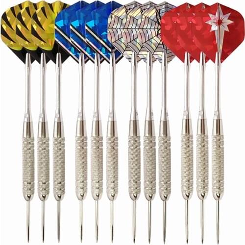 12Pcs Steel Tip Needle Darts Set Sports Entertainment Electronic Flying Darts Kit