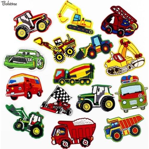 Cartoon Cars Trucks Children Iron Patches Clothes Embroidery High Quality Sewing Patches For Kids DIY Clothes Badges
