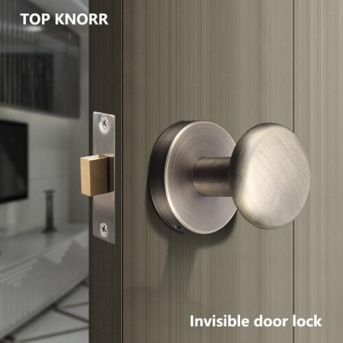 Invisible door lock One-sided indoor hidden door lock TV background wall dark door lock bathroom lock hardware