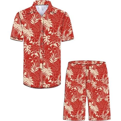 New Design Casual Clothes Holiday Sets Men 2 Pieces Wear Beach Suit Summer Hawaiian