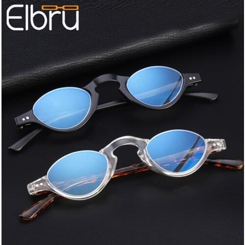 Elbru Anti-blue Lens Half Frame Reading Glasses Women Anti-fatigue Diopter Eyeglasses Magnifier Presbyopic Glasses +1.0 To 3.5