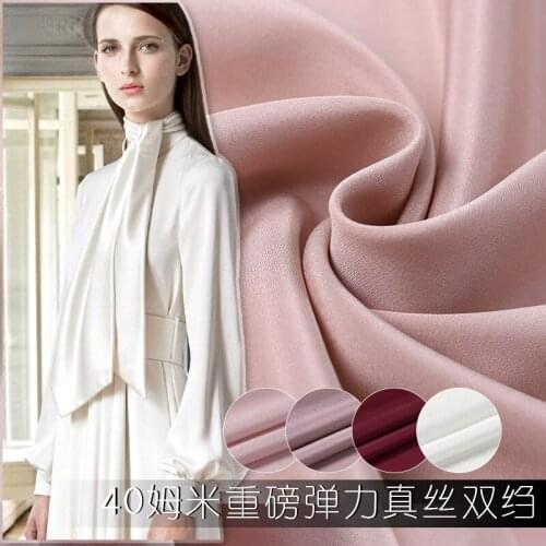 Solid color heavy silk fabric shirt clothing heavy crepe silk fabric crepe fabric natural silk fabric wholesale silk cloth