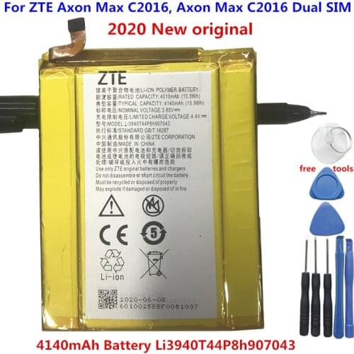High Quality New 4140mAh Battery Li3940T44P8h907043 For ZTE Axon Max C2016, Axon Max C2016 Dual SIM Mobile Phone Battery + Tools