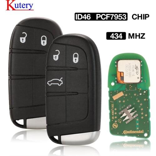 Kutery 2/3 Button Smart Remote Key 433MHz ID46 PCF7953 CHIP for Fiat Ottimo Freemont Remote Control