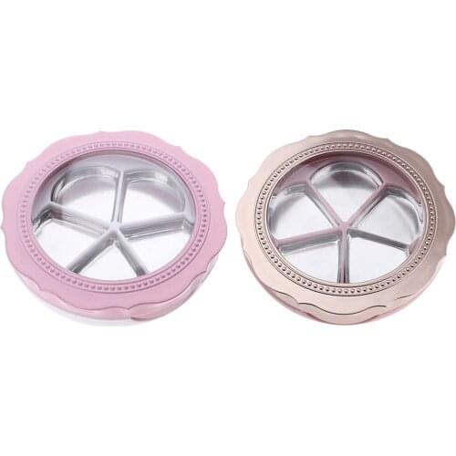 Empty Eyeshadow Container with 5 Aluminum Pans Palette DIY Blush Powder Case