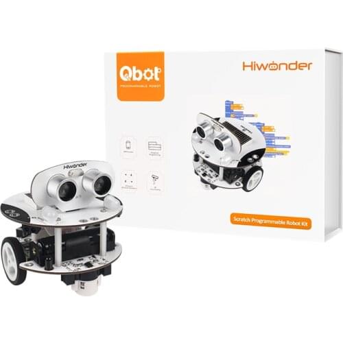 Qbot Programmable Smart Robot Car Kit with Ultrasonic Sensor Line Tracking Sensor LED Display Bluetooth Module Infrared Remote