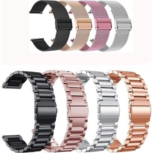 Stainless Steel Band For Ticwatch C2/C2 Plus (Rose Gold) Smart Watch Replacement Metal Watchband 18MM Wrist Straps Women Correa