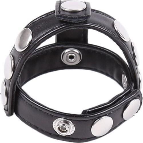 Sex Toys Adjustable Leather Penis Ring Cock Rings Male Chastity Belt SM Bondage Delay Ring Adult Sex Toys For Men Chastity Cage