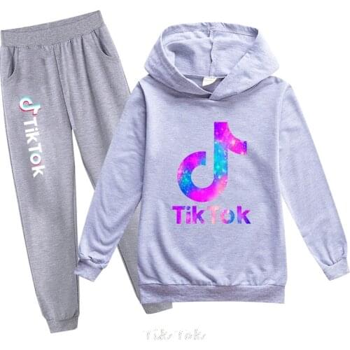 Cartoon Clothes For Baby Boys Girls Tik Tok Print Sweatshirt Pants 2pcs Sets Boys Sport Suits Baby Tracksuits Outfits