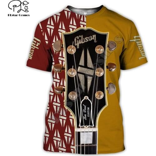 PLstar Cosmos 3DPrint Newfashion Musical Instrument Guitar Trombone Harajuku Streetwear Funny Casual Tshirts Short Sleeve A-4