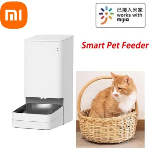 Xiaomi Smart Pet Feeder Automatic Feeding Timing Design Remote Voice Control Regular Quantitative For Mijia App Pet Butler