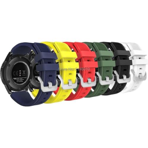 [6-PACK] Soft Silicone Sport Replacement Strap for Samsung Gear S3 Frontier/S3 Classic/Moto 360 2nd Gen 46mm Smart Watch