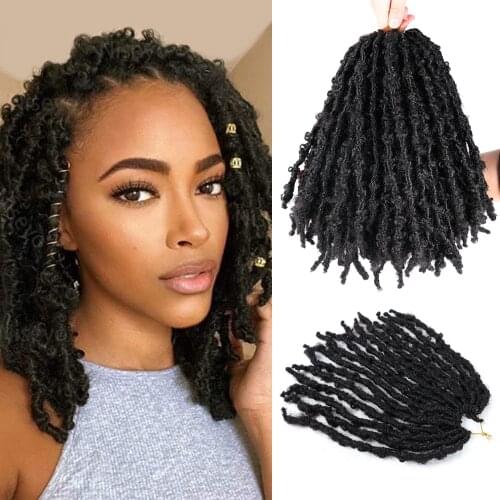Butterfly Locs Crochet Hair 14 Inch Pre Looped Distressed Locs Crochet Braids Boho Soft Butterfly Textured Locs Hair Extensions