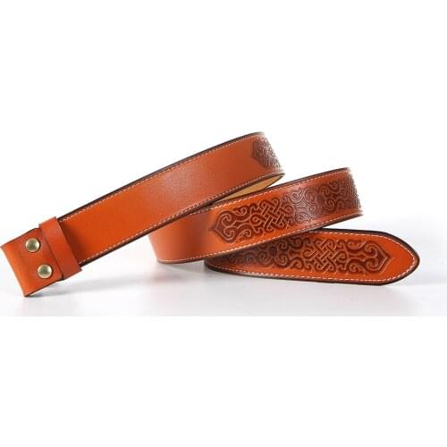 Western cowboy vintage floral leather HJONES belt (no buckle) 1 1/2 inches wide red brown black