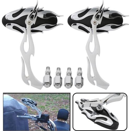 Aftermarket motorcycle accessories retroviseur moto Flame style rearview mirror for harley any cruiser chopper custom chrome
