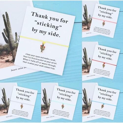 Cactus Bracelet Green Plant Cactus Potted Shape Pendant Bracelet Cactus Charm Best Friends Bracelets Jewelry Gifts