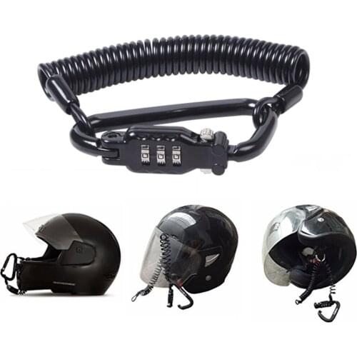 Tough Motorcycle Helmet Lock With 3-digit Combination Password Lock And 6 Feet Steel Cable For The Safety Of Your Helmet