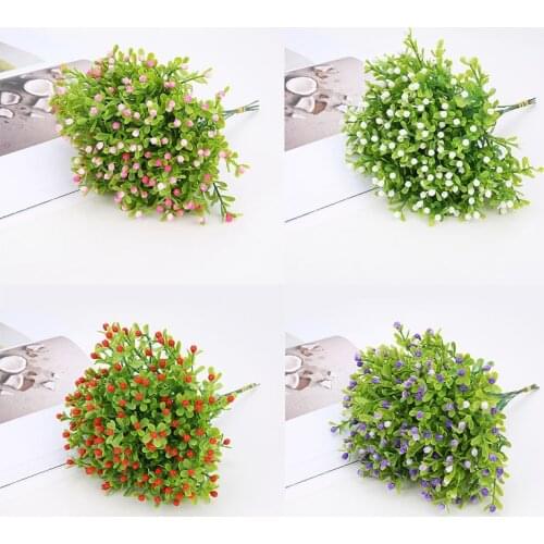 1Pc Artificial Flower Milan Plants For Wedding Party Christmas Home Decoration Supplies Fake Flowers Photo Props Simulated Milan