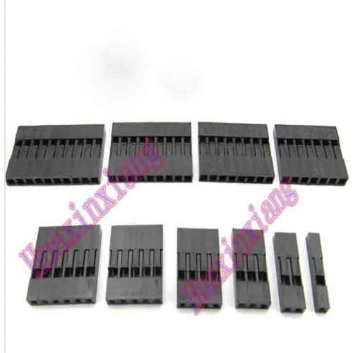 100PCS/Lot 2.54mm Dupont Jumper Plastic Shell Housing Connector For Dupont Wire Cable 1P/2P/3P/4P/5P/6P/7P/8P/9P/10P
