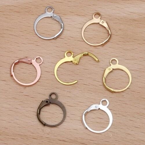 200pcs 11x15mm Gold Silver Plated Earrings Hook Clip Copper Material Round Earrings Hooks DIY Accessories For Jewelry Making