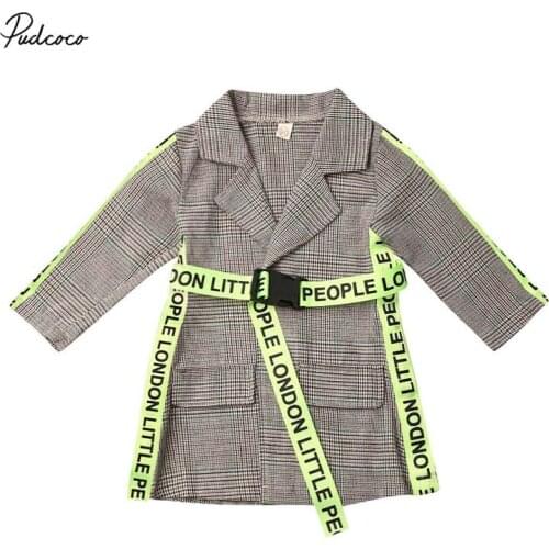 2019 Baby Spring Autumn Clothes Toddler Baby Girl Kid Winter Clothes Warm Coat Jacket Formal Overcoat Fashion Letter Belt Outfit