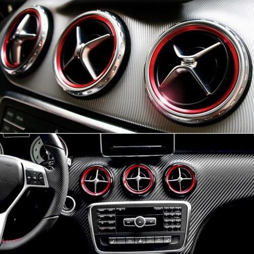 5pcs Air Vent Outlet Ring Cover Trim for Mercedes Benz CLA C117 CLA180 CLA200 CLA250 X156 GLA GLA200 GLA220