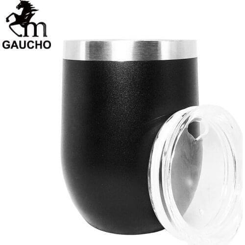 50 PCS/Lot Gaucho Yerba Mate Gourds 350 ML Stainless Steel Calabash Drink Cups With Lid Double Wall Heat Insulated Hot Sales