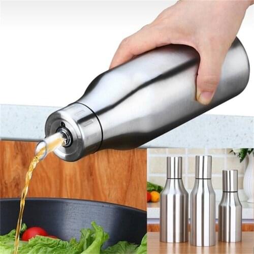 500/750/1000ml Stainless Steel Vinegar Oil Olive Dispenser Seasoning Batcher Can Pots Oil Container Healthy Vinegar Oil Bottle