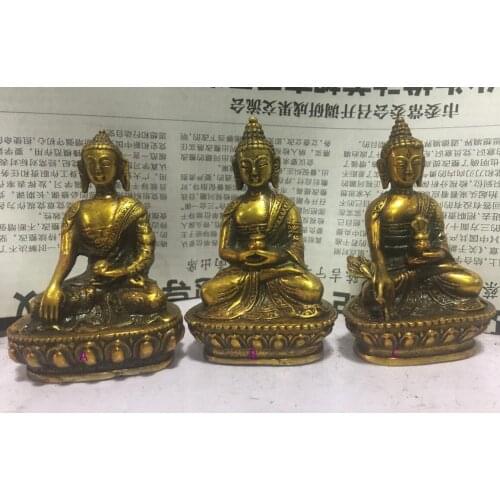Antique hands Tibetan buddha Bodhisattva Bronze Buddha Statue Decoration height 7cm