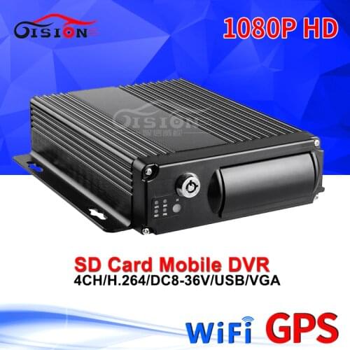 Dual SD Wifi +Gps AHD Car Mobile Dvr Real Time Survelliance Gps Tracker Cycling Record Online 4CH 1080P Mdvr Free Shipping