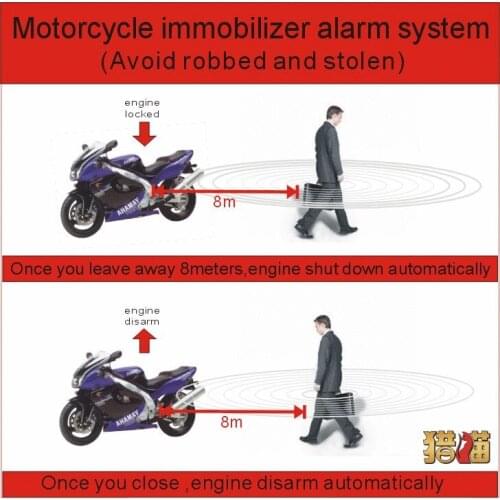 6~12v 2 years guarantee wireless relay motorcycle alarm engine cut off immobilizer system