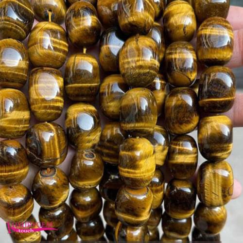 Natural Yellow Tiger Eye Stone Spacer Loose Beads High Quality 15x20mm Smooth Irregular Shape DIY Gem Jewelry Making 38cm a3741
