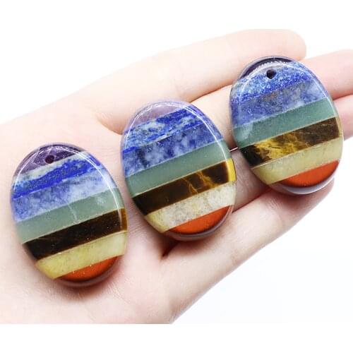 Chakra Gemstone Pendant Seven Chakra Healing Stone Ornament For Meditation Spiritual Energy