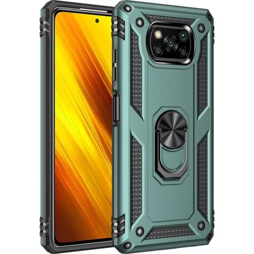 For Xiaomi POCO X3 NFC Case Hard With Stand Ring Armor Shockproof protective Back Cover case for Xiaomi poco F2 Pro
