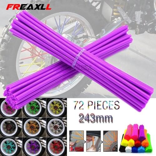 For SUZUKI DR200SE DR650SE DR-Z 400 RMX250 RMX-450Z 72Pcs/Pack Off-road Wheel spoke skin Colorful Motocross Rims Skins Covers