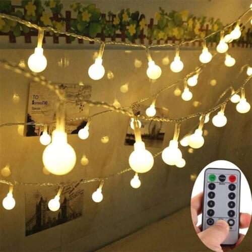 3M 6M 10M LED Fairy Lights Garland Battery Powered LED Ball String Lights Christmas Decor Indoor Wedding Party Decorations Light
