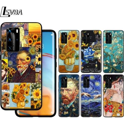 Van Gogh Painting For Huawei P40 P30 P20 P10 Pro Lite E Plus 4G 5G P9 P8 Lite P Smart Z S Plus Soft Black Phone Case