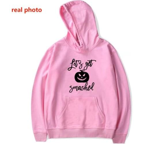 Lets Get Smashed Halloween foshion Women Clothing Pullovers Casual Autumn Female Sweatshirt O Neck Long Sleeve Shirts
