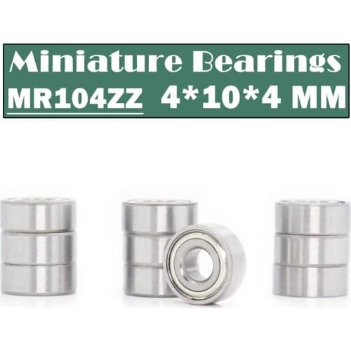 MR104ZZ Bearing ABEC-1 (10PCS) 4*10*4 mm Miniature MR104 ZZ Ball Bearings L-1040 X2ZZ MR104Z