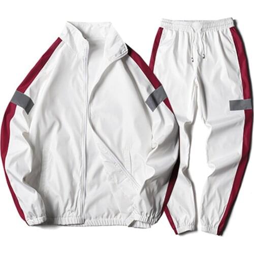 Men Sportswear Set Spring Autumn Hoodies Set Mens Tracksuit Patchwork Hip Hop Sweatshirt+pants Male Casual Two Pieces Track Suit