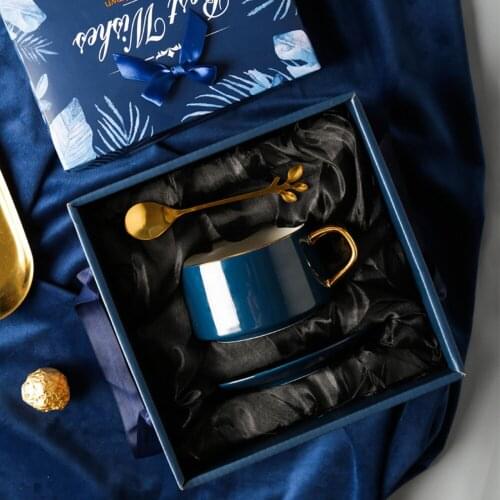 Coffee Cup Set Heat Insulation Design Vintage Decor Luxury Gift Smooth Round Comfortable Glaze Color Full Afternoon Tea Ceramics