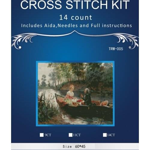 New Embroidery Counted Cross Stitch Kits Needlework - Crafts 14 ct DMC Color DIY Arts Handmade Decor A light boat talks freely
