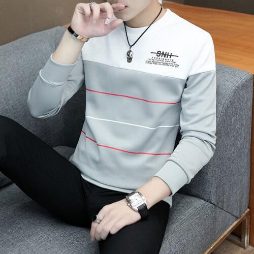 SpringNew Korean Mens Clothes with Round Collar