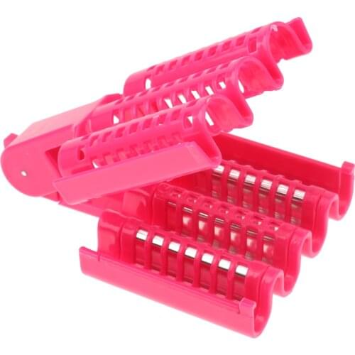Plastic Hairdressing Hair Styling Roller DIY Curlers Rose