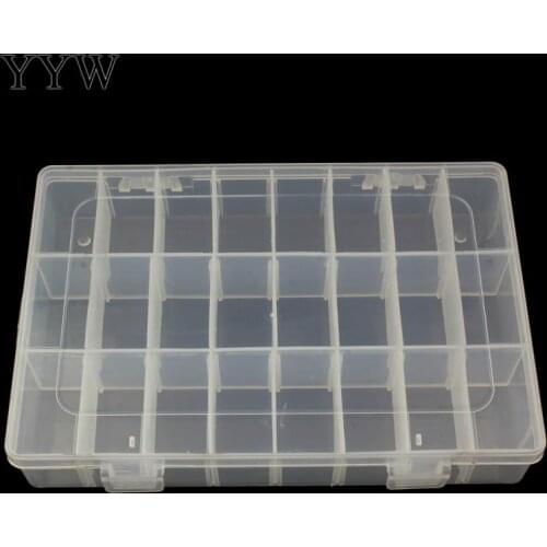 Plastic Tool Box Case 24 cells Jewelry Rings Craft Organizer Storage Beads tiny stuff Compartments Containers Makeup Box