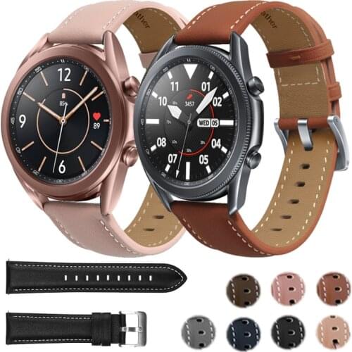 20mm 22mm Leather Watch strap For Samsung galaxy watch 3 41mm 45mm for Huawei Watch GT2 46mm Replacement Watch Band