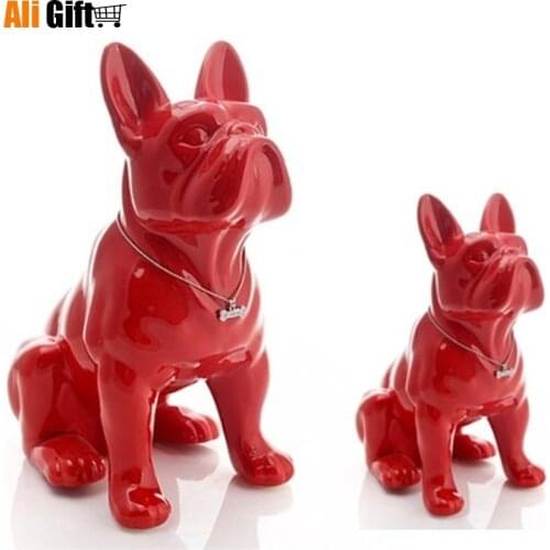Crafts Home Decoration Ceramic French Bulldog Dog Decoration Opening Gift Pet Shop Model Interior Design Sample Room Soft Pack