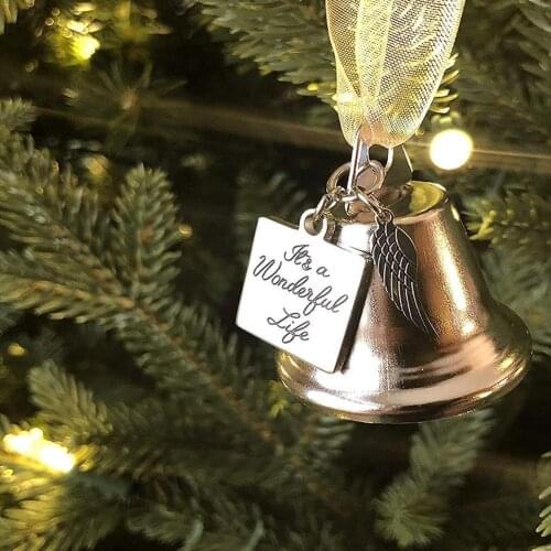 Christmas angel bell Christmas tree ornaments with bell bell home ribbon stainless life decoration steel with angel A4Z3
