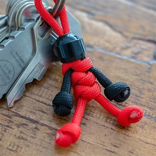 Cute Building block Keychain Biker helmet Pendant Keychain Braided Rope Paracord Buddy Bag Hanging Backpack Doll Toy