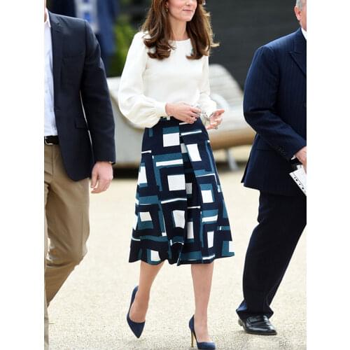 Kate High Quality New Set Spring Autumn Fashion White Shirt Tops Plaid Skirt Vintage Elegant Party Workplace Casual Womens Suit